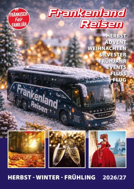 Winterreisen-Katalog 2026/27 von Frankenland Reisen mit Reisen für Herbst, Winter und Frühling