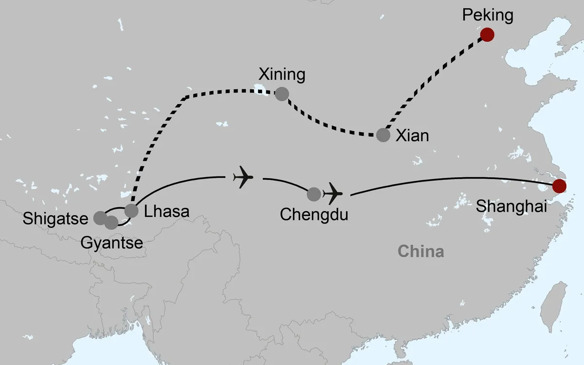 Karte: China & Tibet