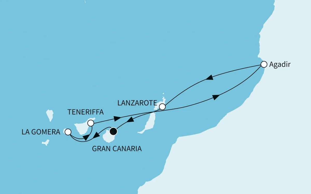 Karte: Mein Schiff 7 – Inselhopping unter Kanarischer Sonne