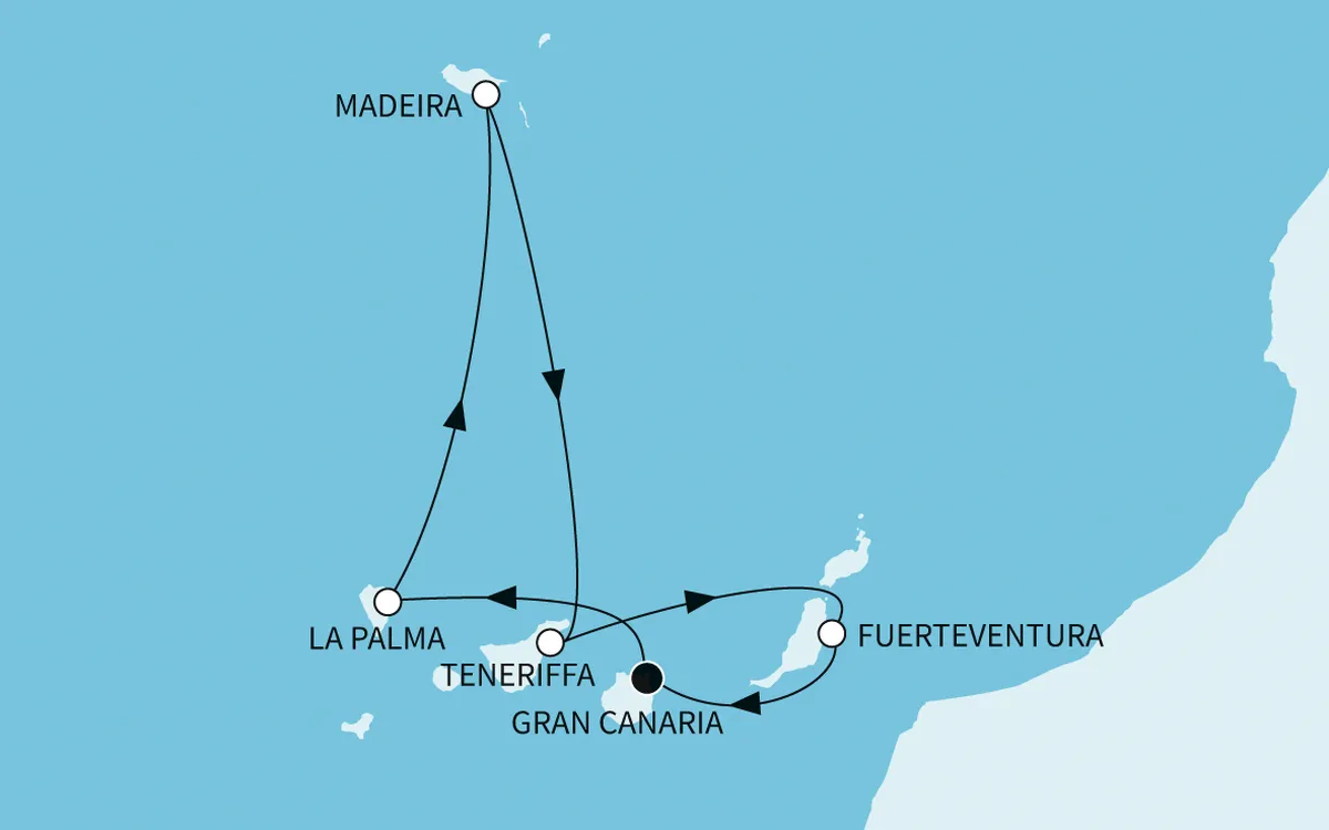 Karte: Mein Schiff 7 – Inselhopping unter Kanarischer Sonne