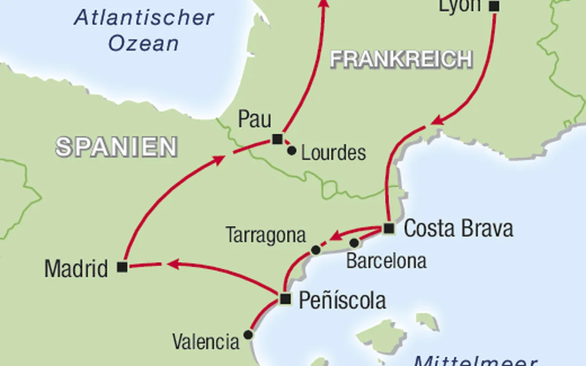 Karte: Schnuppertour unter Spaniens Sonne