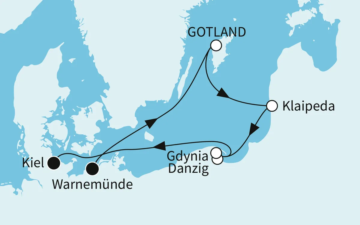 Karte: Mein Schiff 7 – Ostsee & Baltikum