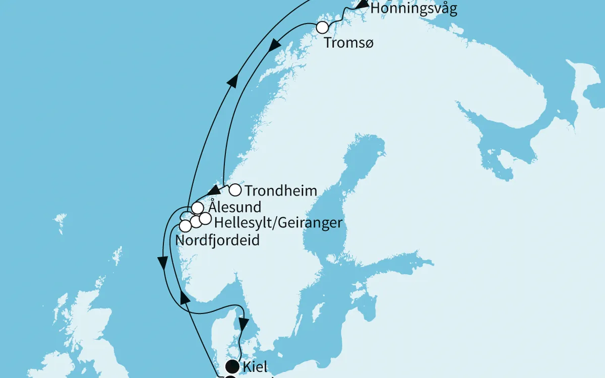 Karte: Mein Schiff 1 – Nordland