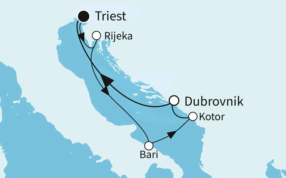 Karte: Mein Schiff 4 – Sonnenseiten der Adria