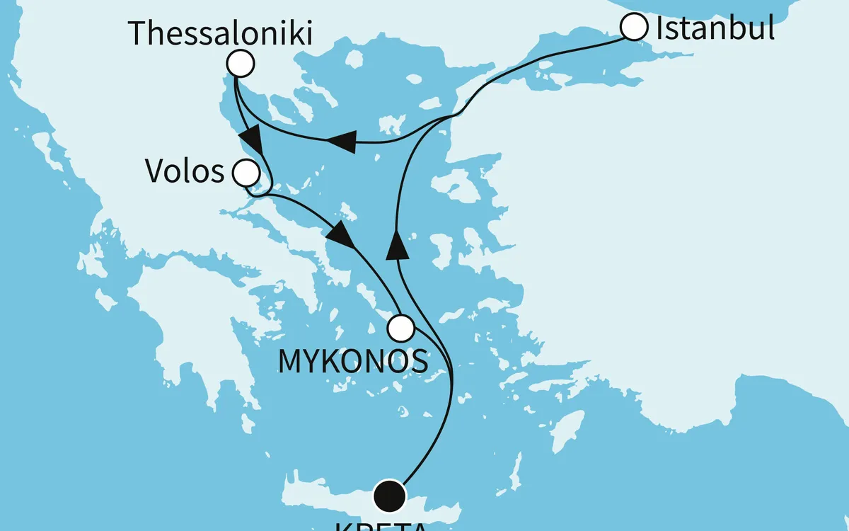 Karte: Mein Schiff 5 – Östliches Mittelmeer