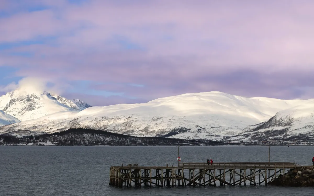 Winterlandschaft in Tromsø, Norwegen