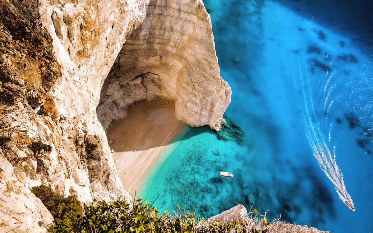 Hohe Klippe auf der Insel Zakynthos in Griechenland