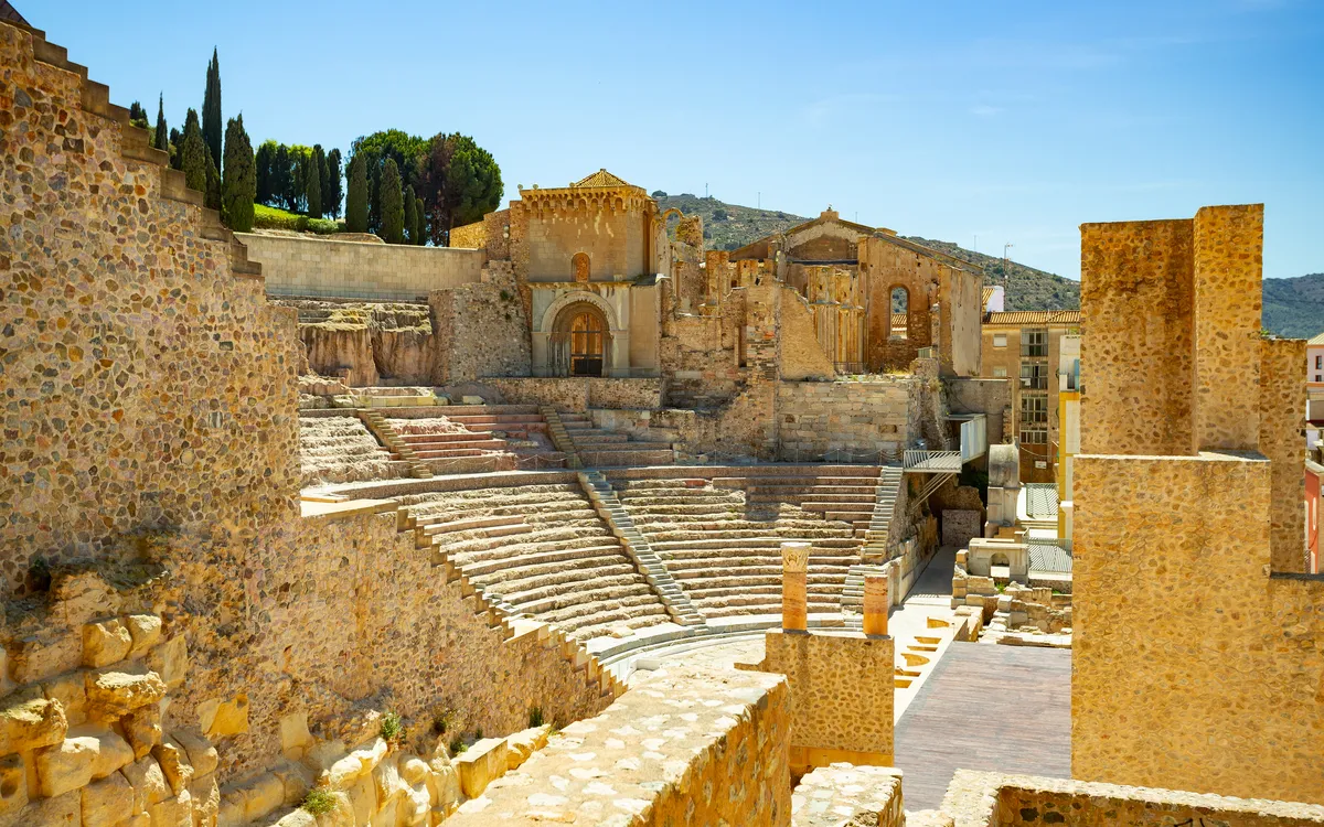 Blick auf das Römische Theater in Cartagena