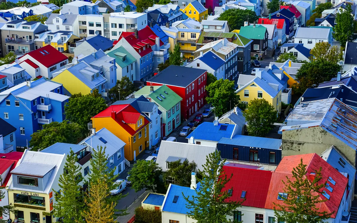 Bunte Häuser in Reykjavik, Island