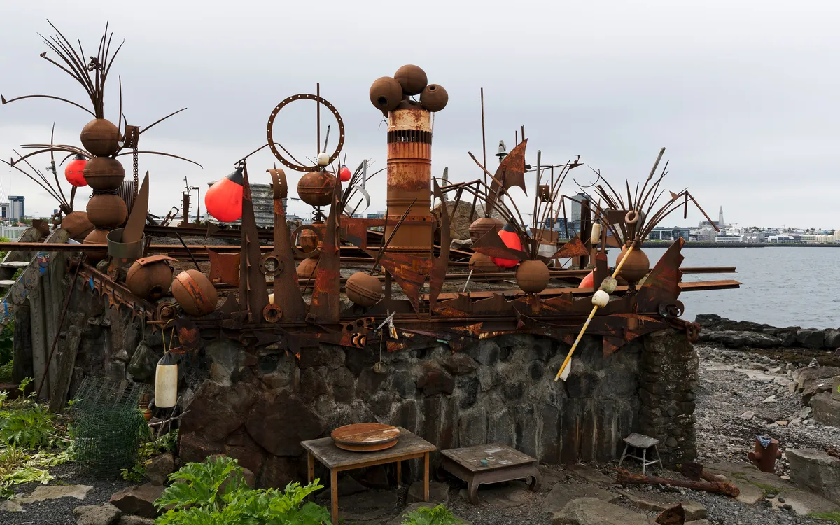 Metallskulpturen in Reykjavik
