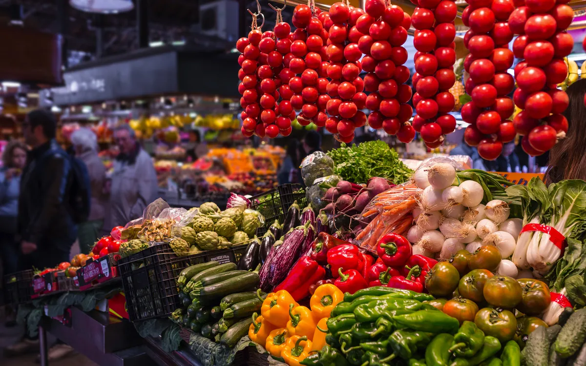 Markt von Sant Josep de la Boqueria im Stadtteil Ciutat Vella in Barcelona